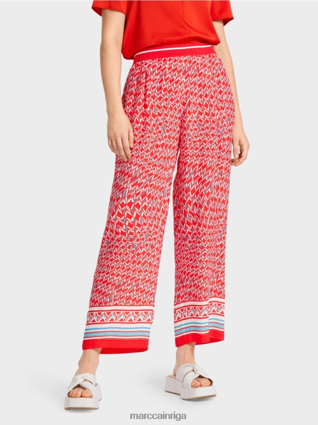 apģērbs uguns sarkans VRBHXD672 Marc Cain witten bikses septiņdesmito gadu dizainā