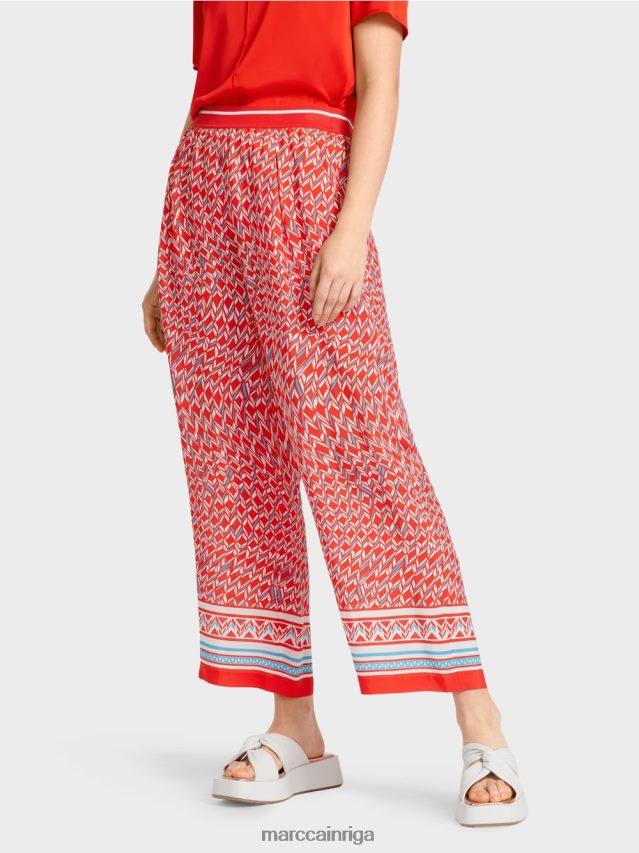 apģērbs uguns sarkans VRBHXD672 Marc Cain witten bikses septiņdesmito gadu dizainā