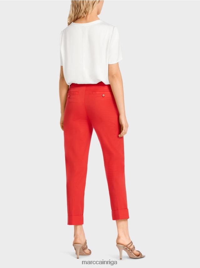 apģērbs uguns sarkans VRBHXD677 Marc Cain franca bikses ar kroku un aproci