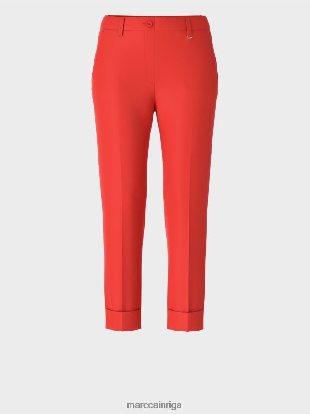 apģērbs uguns sarkans VRBHXD677 Marc Cain franca bikses ar kroku un aproci