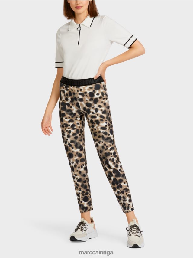 apģērbs viegla kafija VRBHXD708 Marc Cain staipīgas bikses ar presētām krokām