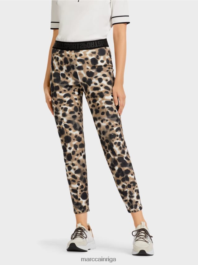 apģērbs viegla kafija VRBHXD708 Marc Cain staipīgas bikses ar presētām krokām