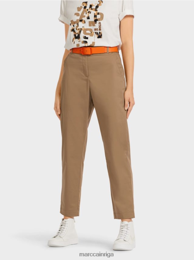 apģērbs viegla kafija VRBHXD709 Marc Cain bikses no vieglas elastīgas kokvilnas
