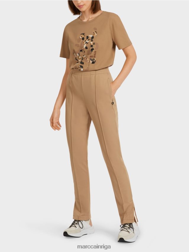 apģērbs viegla kafija VRBHXD710 Marc Cain bikses ar šķēlumiem sānos