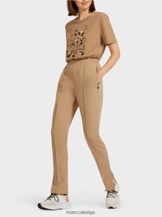 apģērbs viegla kafija VRBHXD710 Marc Cain bikses ar šķēlumiem sānos