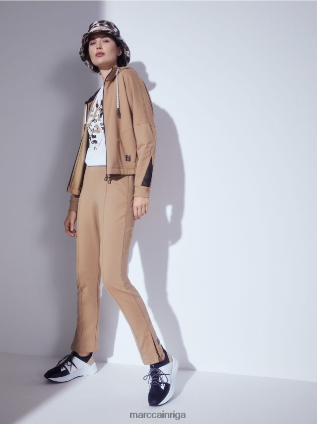 apģērbs viegla kafija VRBHXD710 Marc Cain bikses ar šķēlumiem sānos