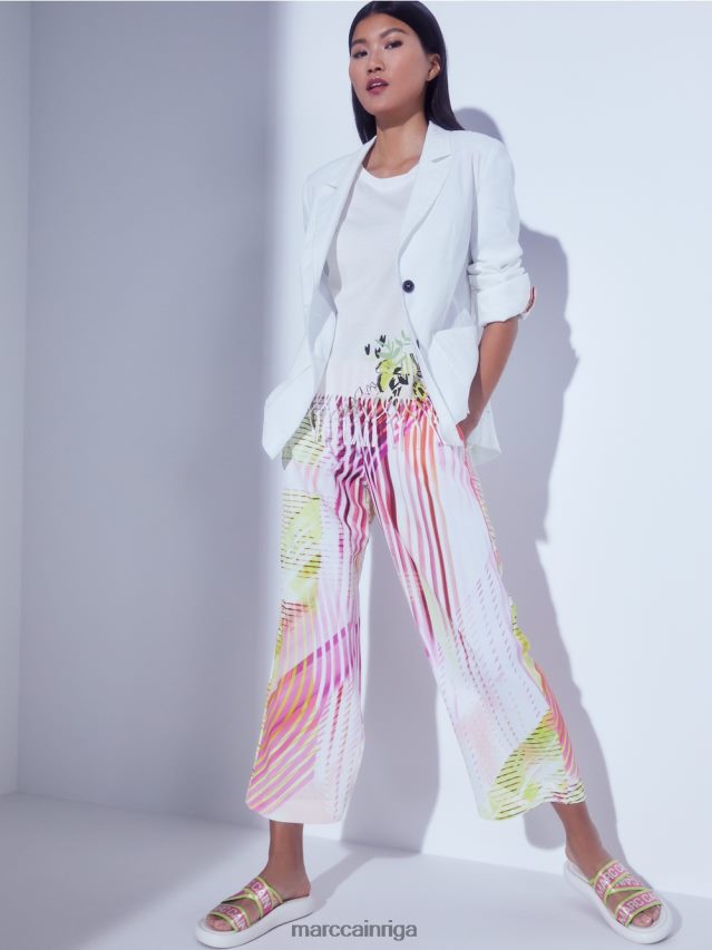 apģērbs viegla limeade VRBHXD616 Marc Cain krāsainas svītrainas bikses ikdienas pieskaņā