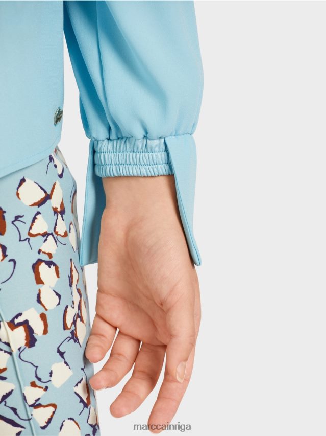 apģērbs atmosfēras zils VRBHXD1020 Marc Cain blūzes stila tops ar ielocēm