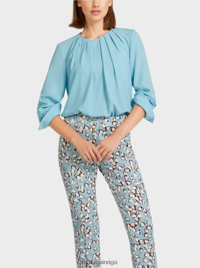 apģērbs atmosfēras zils VRBHXD1020 Marc Cain blūzes stila tops ar ielocēm