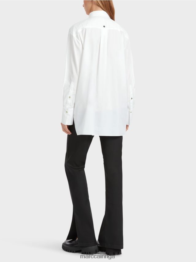 apģērbs balts VRBHXD843 Marc Cain kreklu blūze ar ziedu apdruku