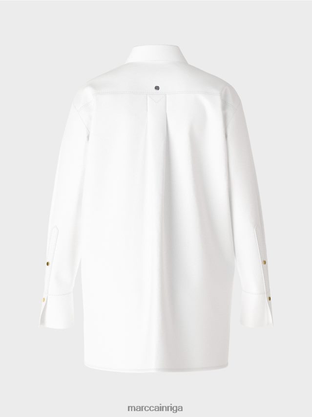 apģērbs balts VRBHXD843 Marc Cain kreklu blūze ar ziedu apdruku