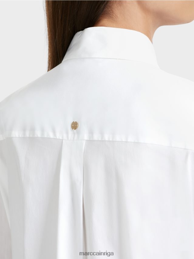 apģērbs balts VRBHXD858 Marc Cain blūze ar pagarinātu muguru