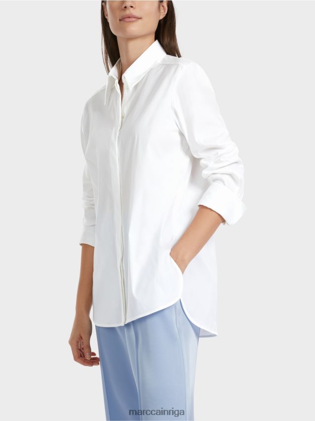 apģērbs balts VRBHXD858 Marc Cain blūze ar pagarinātu muguru