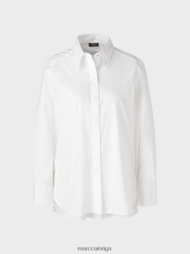 apģērbs balts VRBHXD858 Marc Cain blūze ar pagarinātu muguru