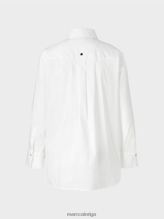 apģērbs balts VRBHXD858 Marc Cain blūze ar pagarinātu muguru