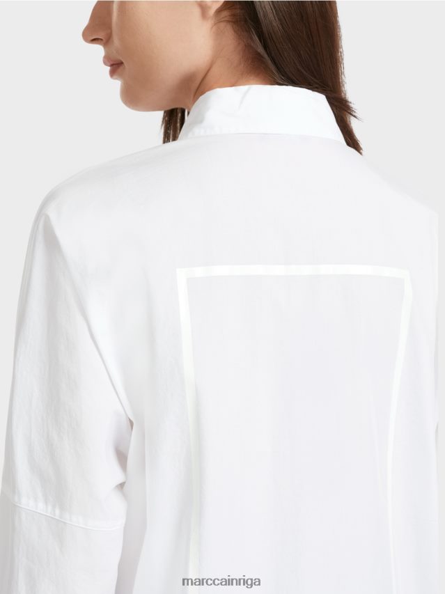 apģērbs balts VRBHXD868 Marc Cain \"pārdomājiet kopā\" ​​kimono blūze