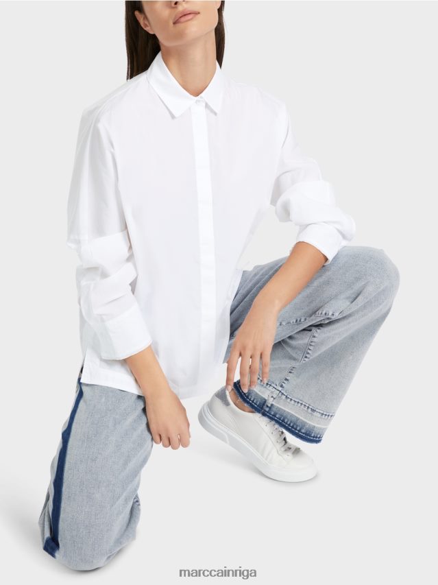 apģērbs balts VRBHXD868 Marc Cain \"pārdomājiet kopā\" ​​kimono blūze