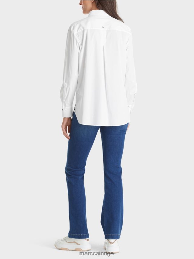 apģērbs balts VRBHXD902 Marc Cain kokvilnas elastīga blūze