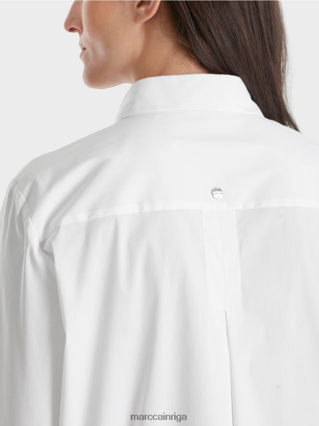 apģērbs balts VRBHXD902 Marc Cain kokvilnas elastīga blūze