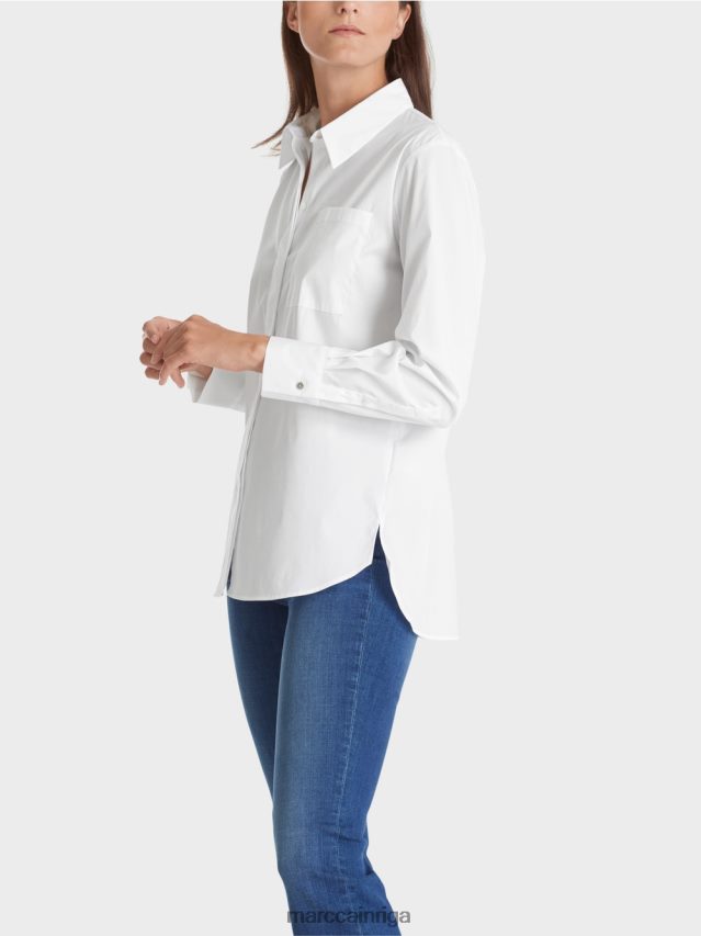 apģērbs balts VRBHXD902 Marc Cain kokvilnas elastīga blūze