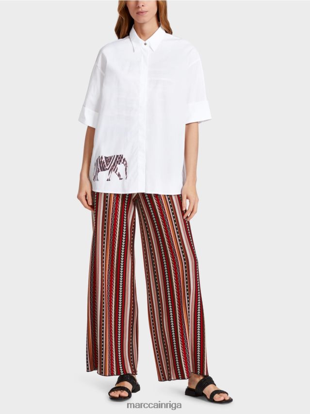 apģērbs balts VRBHXD909 Marc Cain blūze ar 3/4 garuma piedurknēm