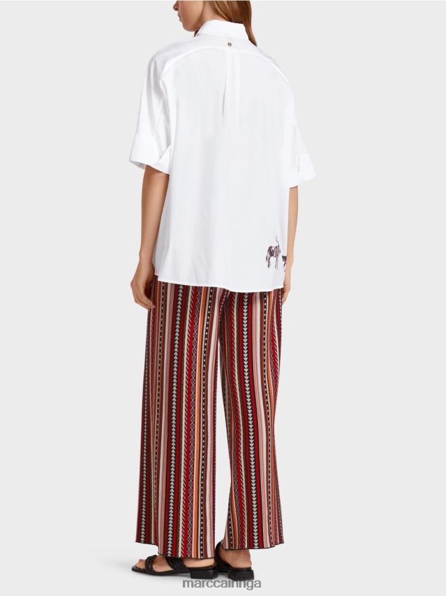 apģērbs balts VRBHXD909 Marc Cain blūze ar 3/4 garuma piedurknēm