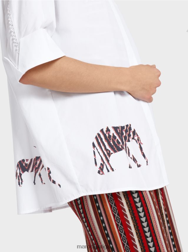 apģērbs balts VRBHXD909 Marc Cain blūze ar 3/4 garuma piedurknēm