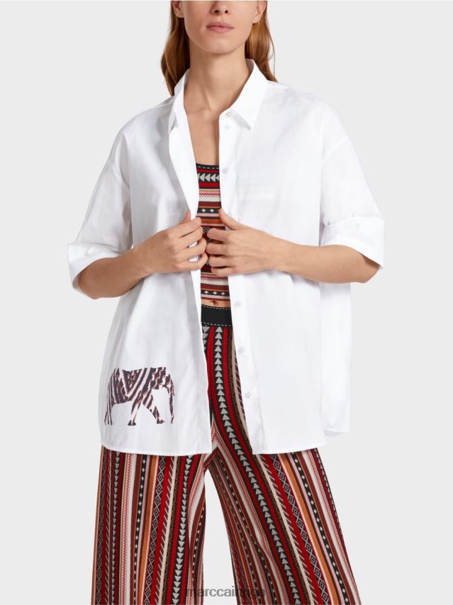 apģērbs balts VRBHXD909 Marc Cain blūze ar 3/4 garuma piedurknēm