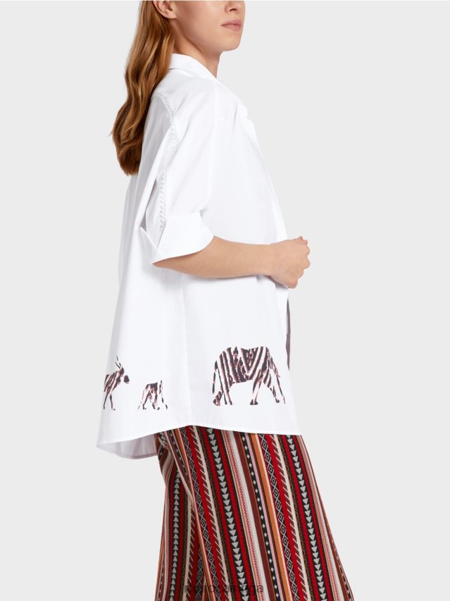 apģērbs balts VRBHXD909 Marc Cain blūze ar 3/4 garuma piedurknēm