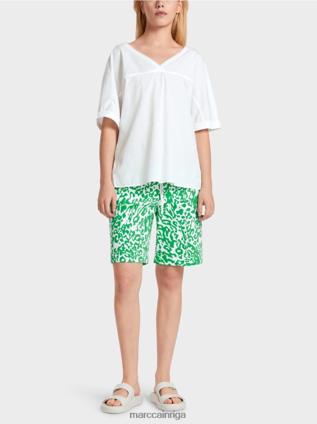 apģērbs balts VRBHXD922 Marc Cain v-veida kakla izgriezums "pārdomājiet kopā blūzi