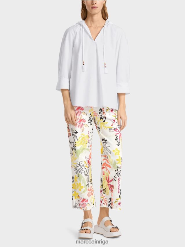 apģērbs balts VRBHXD933 Marc Cain neformāla blūze ar elegantu zīdu