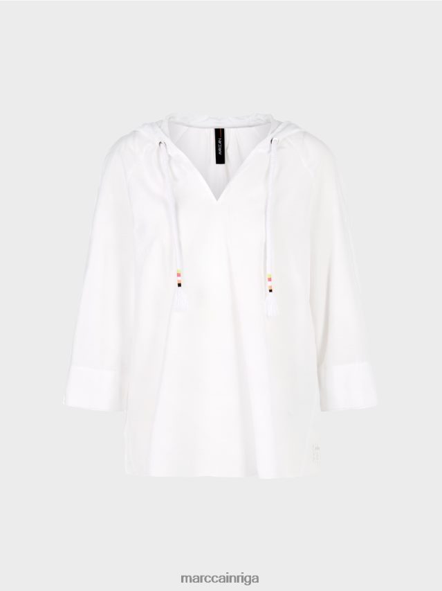 apģērbs balts VRBHXD933 Marc Cain neformāla blūze ar elegantu zīdu