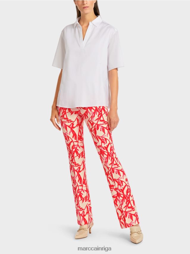 apģērbs balts VRBHXD960 Marc Cain blūze dažādu materiālu maisījumā