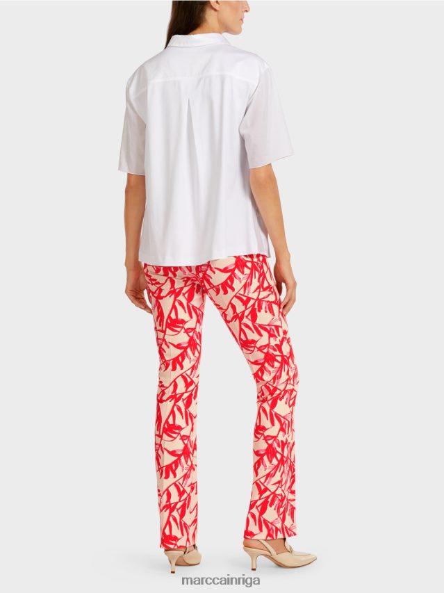 apģērbs balts VRBHXD960 Marc Cain blūze dažādu materiālu maisījumā