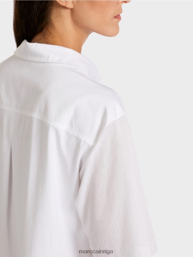 apģērbs balts VRBHXD960 Marc Cain blūze dažādu materiālu maisījumā