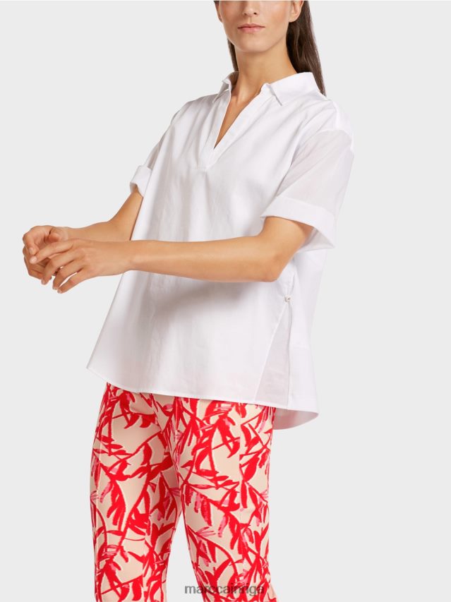 apģērbs balts VRBHXD960 Marc Cain blūze dažādu materiālu maisījumā