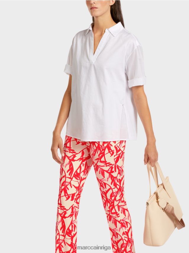 apģērbs balts VRBHXD960 Marc Cain blūze dažādu materiālu maisījumā