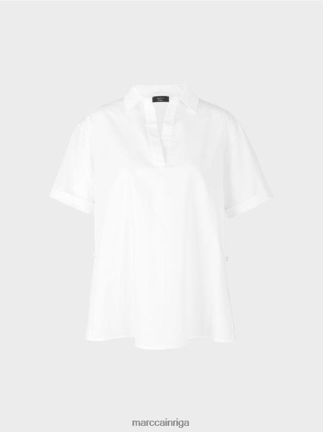 apģērbs balts VRBHXD960 Marc Cain blūze dažādu materiālu maisījumā