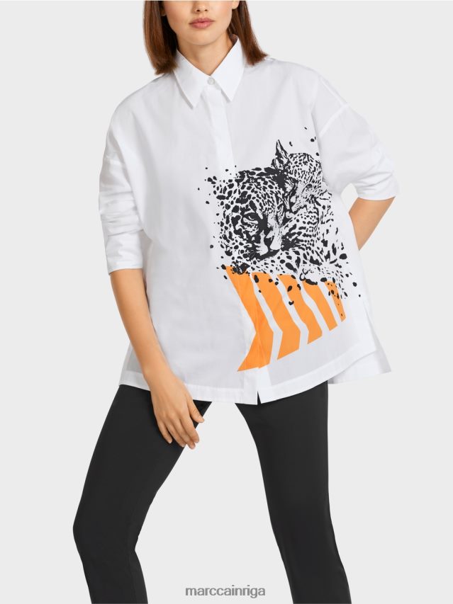 apģērbs balts VRBHXD985 Marc Cain blūze \"pārdomājiet kopā\"