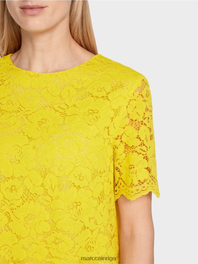 apģērbs citronzaļš VRBHXD943 Marc Cain mežģīņu auduma blūze