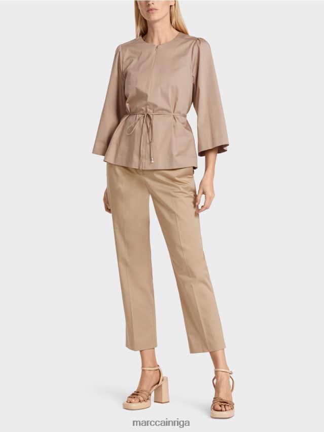 apģērbs dziļas smiltis VRBHXD948 Marc Cain kokvilnas blūze ar garām piedurknēm