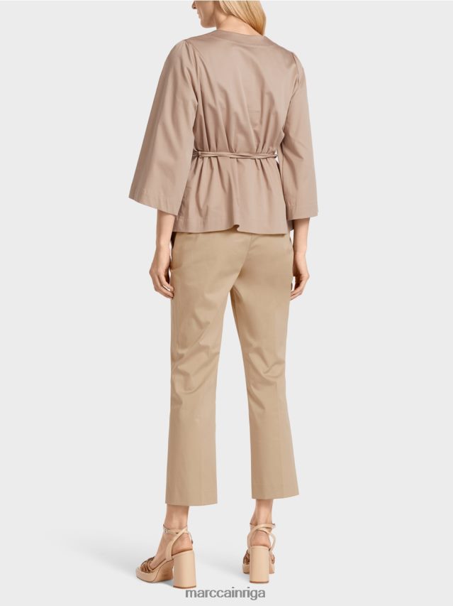 apģērbs dziļas smiltis VRBHXD948 Marc Cain kokvilnas blūze ar garām piedurknēm