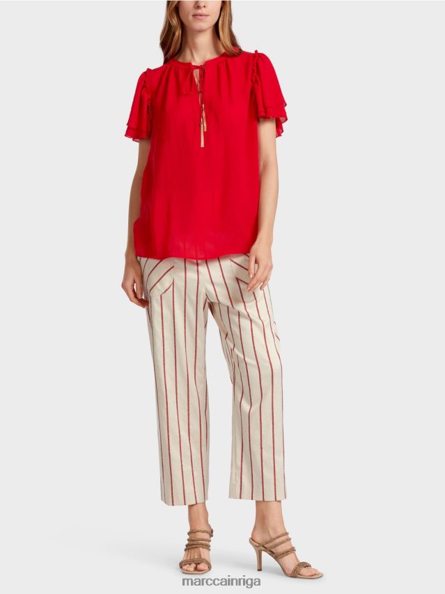 apģērbs dziļi sarkans VRBHXD910 Marc Cain "pārdomāt kopā" ​​blūzes stila tops