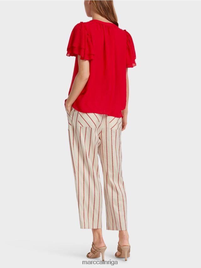 apģērbs dziļi sarkans VRBHXD910 Marc Cain \"pārdomāt kopā\" ​​blūzes stila tops