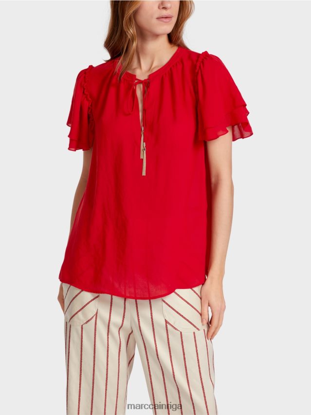 apģērbs dziļi sarkans VRBHXD910 Marc Cain \"pārdomāt kopā\" ​​blūzes stila tops
