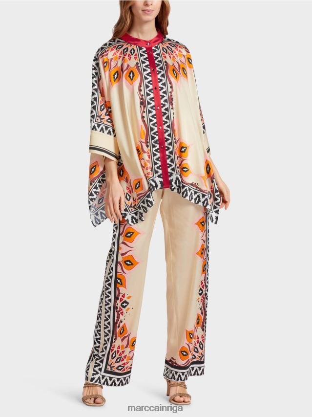 apģērbs dziļi sarkans VRBHXD914 Marc Cain blūze pončo stilā