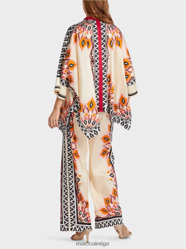 apģērbs dziļi sarkans VRBHXD914 Marc Cain blūze pončo stilā