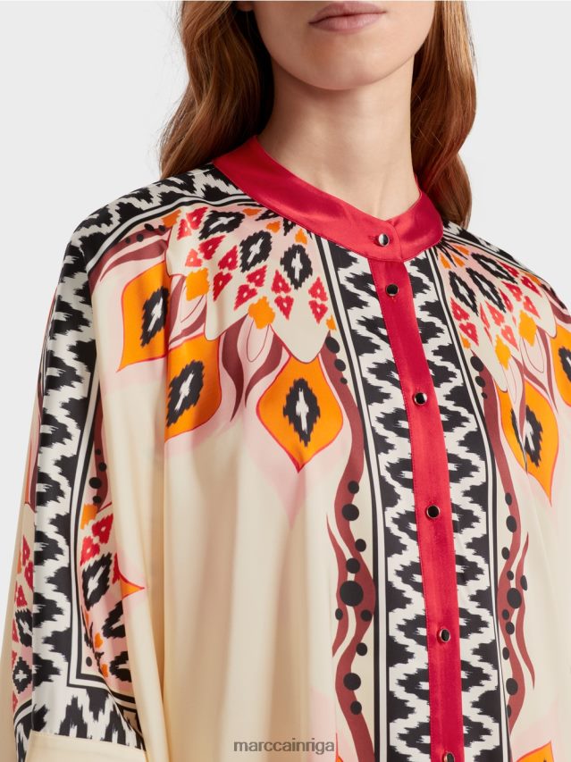 apģērbs dziļi sarkans VRBHXD914 Marc Cain blūze pončo stilā