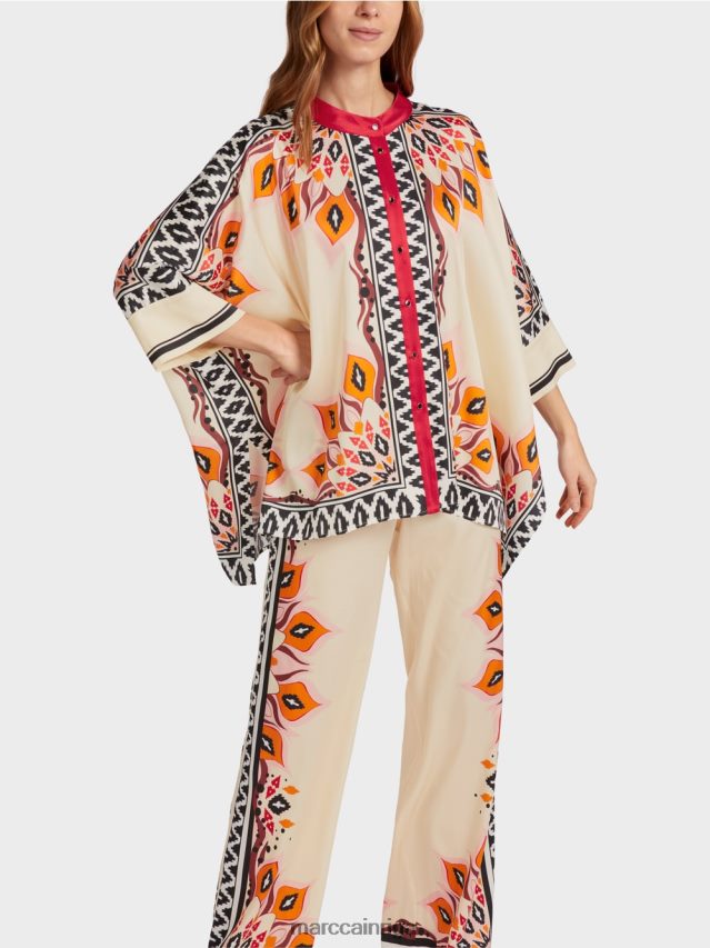 apģērbs dziļi sarkans VRBHXD914 Marc Cain blūze pončo stilā