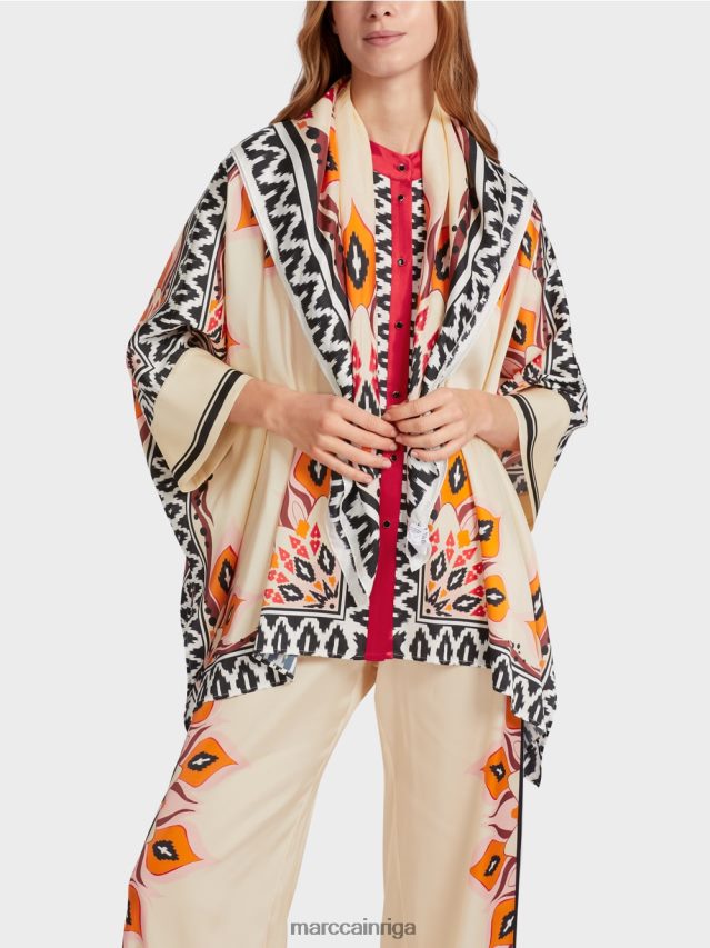 apģērbs dziļi sarkans VRBHXD914 Marc Cain blūze pončo stilā